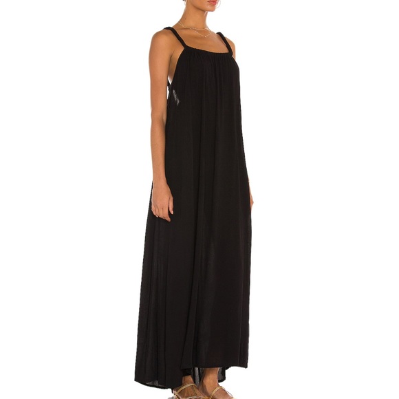 NWT Tularosa Poesie Black Maxi Gauzy Dress L - Picture 2 of 9